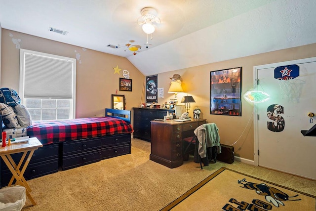 2009 Dundee Way, Grovetown, GA 30813 - bedroom featuring carpet floors, lofted ceiling, and a ceiling fan