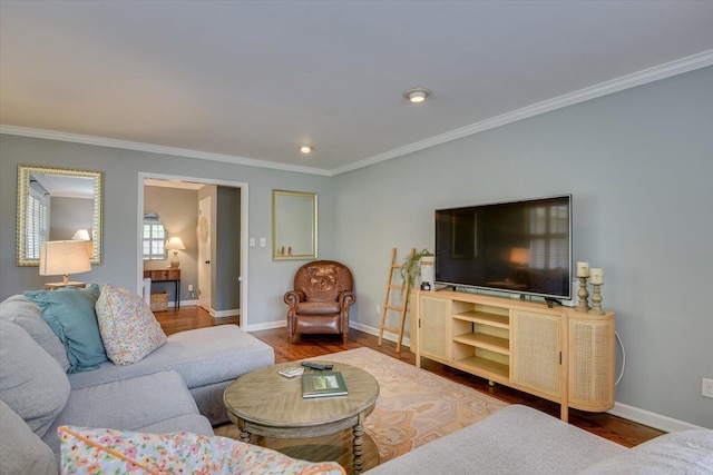 3122 Ramsgate Rd, Augusta, GA 30909 - living area with crown molding, wood finished floors, and recessed lighting