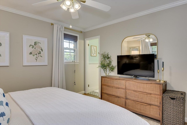 3122 Ramsgate Rd, Augusta, GA 30909 - bedroom with ornamental molding and ceiling fan