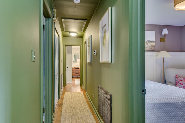 3122 Ramsgate Rd, Augusta, GA 30909 - hallway with attic access and light wood finished floors