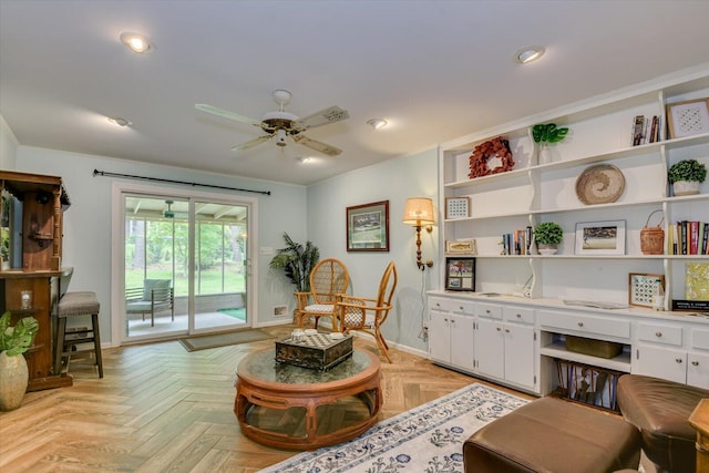 3122 Ramsgate Rd, Augusta, GA 30909 - living area with ceiling fan and recessed lighting