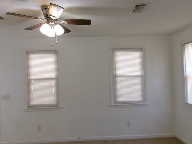 2524 Elderberry Dr, Augusta, GA 30906 - unfurnished room with a wealth of natural light, visible vents, and ceiling fan