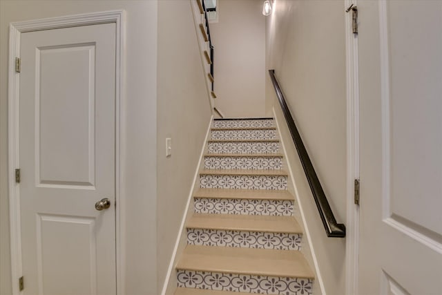421 Armstrong Way, Evans, GA 30809 - staircase with baseboards and tile patterned floors