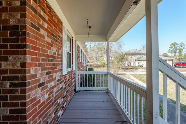 deck with covered porch