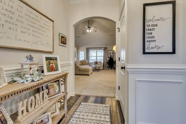 hall with carpet