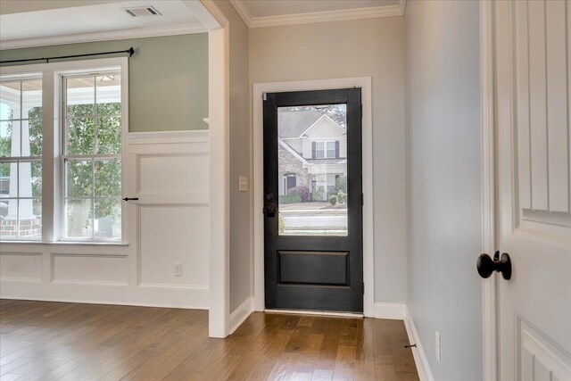 951 Napiers Post Dr, Evans, GA 30809 - entrance foyer featuring dark wood-type flooring, crown molding, and a decorative wall
