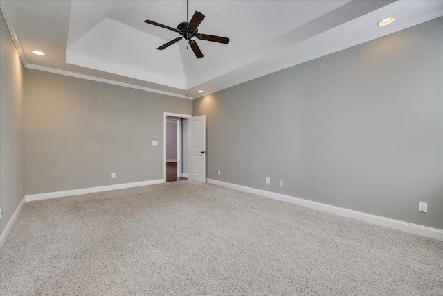 951 Napiers Post Dr, Evans, GA 30809 - carpeted spare room with a tray ceiling, recessed lighting, ceiling fan, and crown molding