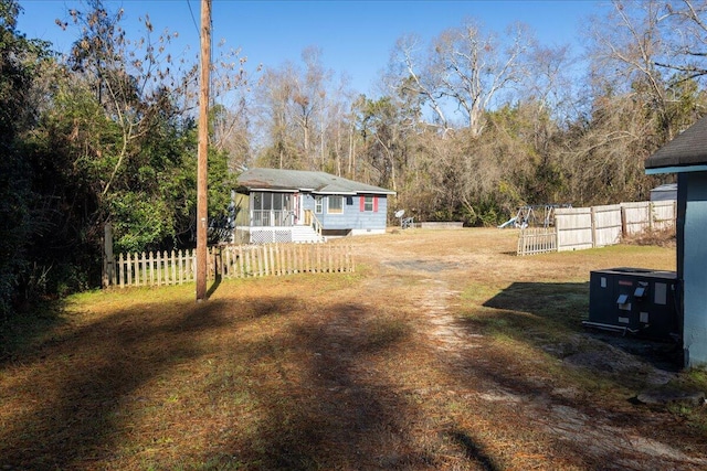 view of yard featuring a playground