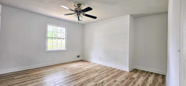 1306 Dominica Dr, Augusta, GA 30909 - spare room featuring light wood-style floors, ceiling fan, and baseboards