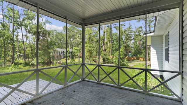 4593 Windsor Spring Rd, Hephzibah, GA 30815 - unfurnished sunroom featuring view of scattered trees