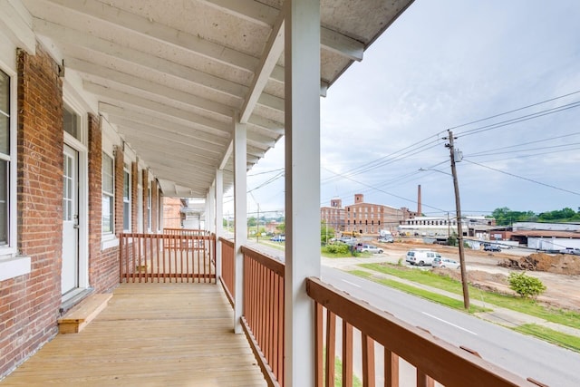 balcony featuring a porch