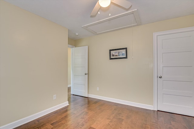 2010 Battle, Augusta, GA 30904 - empty room featuring attic access, a ceiling fan, and wood finished floors