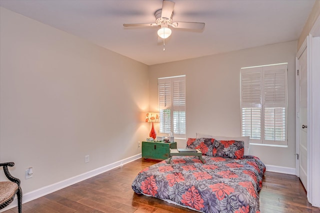 2010 Battle, Augusta, GA 30904 - bedroom featuring hardwood / wood-style flooring, multiple windows, and ceiling fan