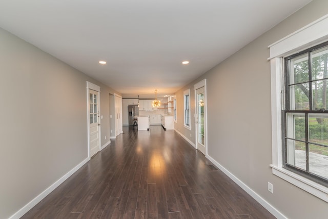 1 Partridge Ct, Aiken, SC 29803 - corridor with a chandelier, recessed lighting, and dark wood finished floors