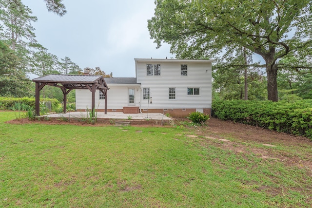 1 Partridge Ct, Aiken, SC 29803 - rear view of property featuring a gazebo, crawl space, a patio area, and a yard