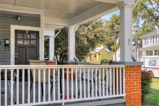 exterior space featuring covered porch