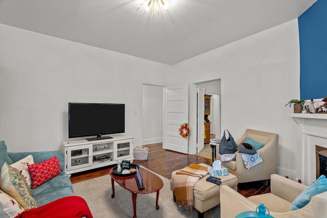 living room featuring hardwood / wood-style flooring