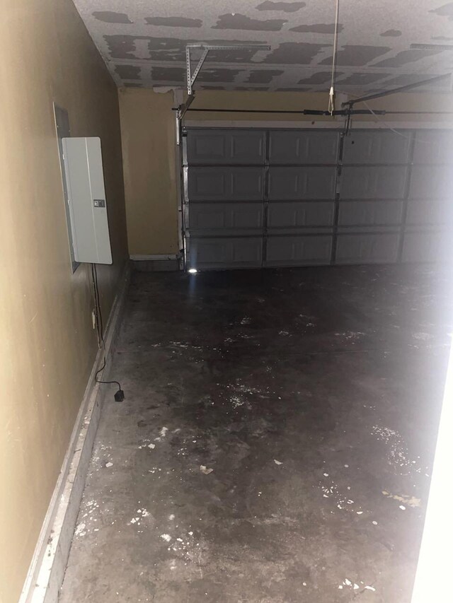 garage with electric panel