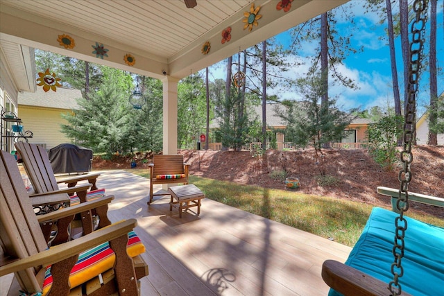 186 Tara Dr, Mccormick, SC 29835 - view of patio / terrace featuring a ceiling fan