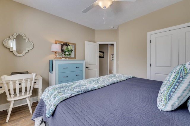 186 Tara Dr, Mccormick, SC 29835 - bedroom featuring ceiling fan and wood finished floors