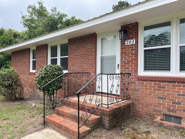 202 Hillview Dr, Graniteville, SC 29829 - property entrance featuring brick siding