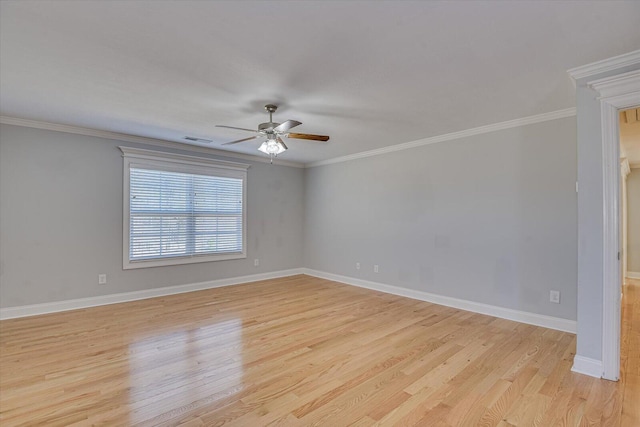 824 Brasstown Ct, Evans, GA 30809 - unfurnished room featuring ceiling fan, light wood finished floors, and ornamental molding