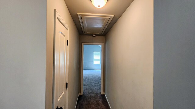 2806 Huntcliffe Dr, Augusta, GA 30909 - hallway featuring attic access and dark carpet