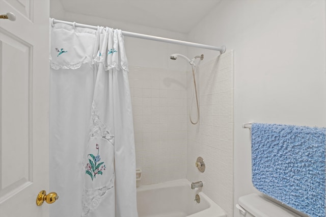 714 Jones Crk, Evans, GA 30809 - full bathroom featuring shower / bath combo with shower curtain and toilet
