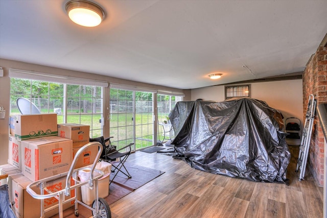 miscellaneous room with hardwood / wood-style floors and a wealth of natural light