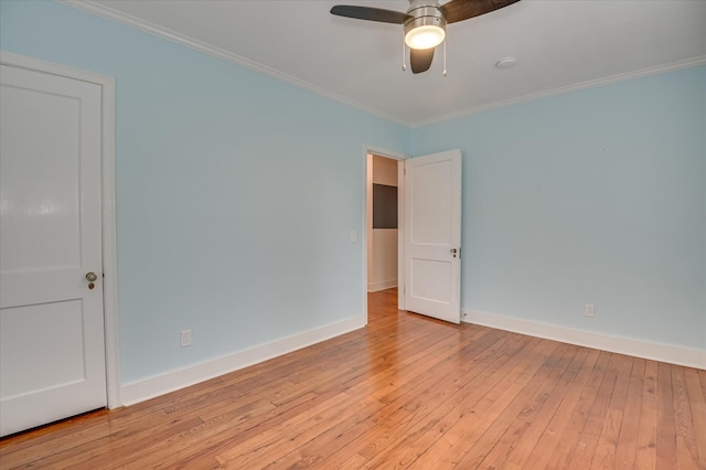 538 Hickman Rd, Augusta, GA 30904 - spare room with a ceiling fan, light wood-style flooring, and ornamental molding