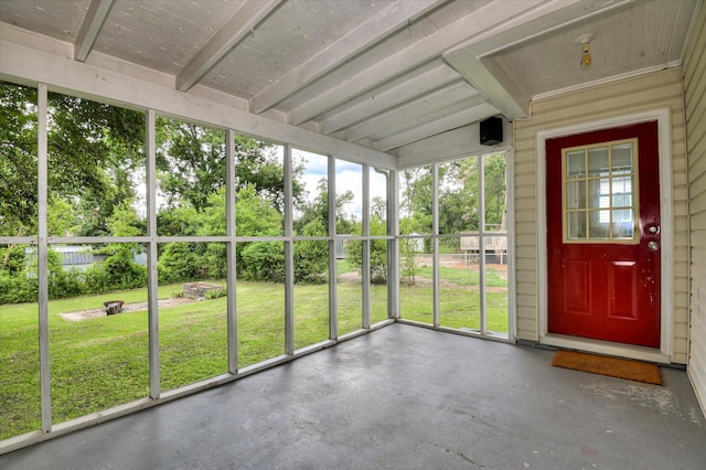 538 Hickman Rd, Augusta, GA 30904 - unfurnished sunroom with beam ceiling and healthy amount of natural light