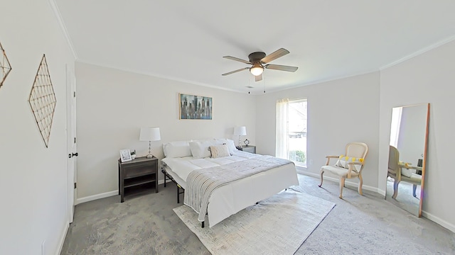 199 Crail Dr, Augusta, GA 30907 - bedroom featuring crown molding, baseboards, a ceiling fan, and light colored carpet