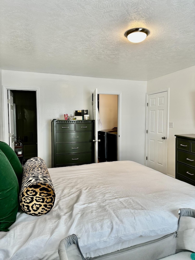 bedroom with a textured ceiling