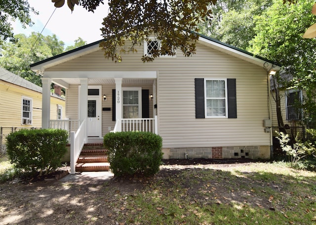 view of front of property with a porch