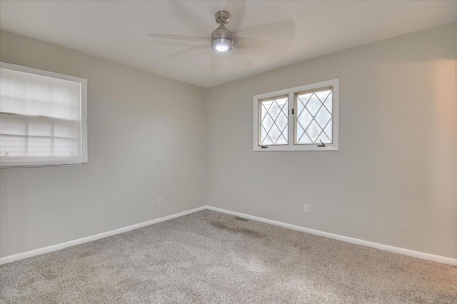 3609 Fairfax Ct, Augusta, GA 30906 - spare room featuring carpet floors, baseboards, and a ceiling fan