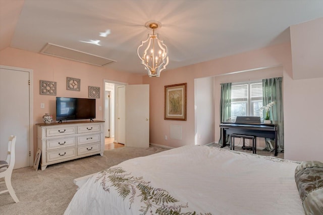 413 Park Dr, Waynesboro, GA 30830 - bedroom with attic access and light carpet