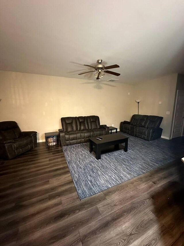 3113 Theodore St, Augusta, GA 30909 - living area featuring ceiling fan and wood finished floors