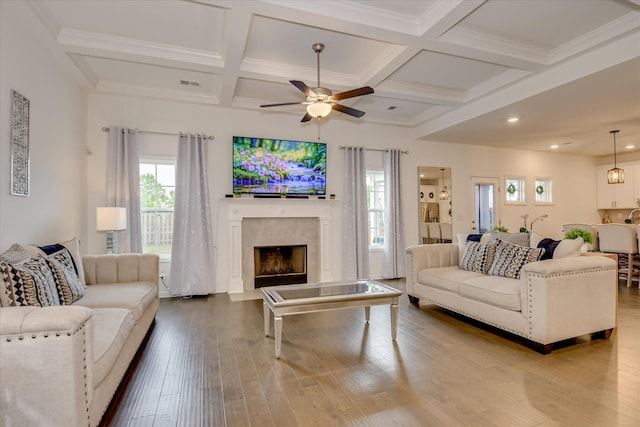 1207 Mary Hill Ct, Evans, GA 30809 - living area featuring a ceiling fan, a healthy amount of sunlight, and a fireplace