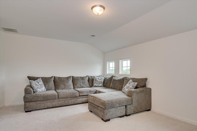 1207 Mary Hill Ct, Evans, GA 30809 - living area featuring baseboards, light colored carpet, and lofted ceiling