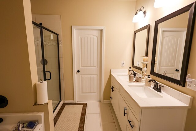1222 Jessie Way, Augusta, GA 30906 - bathroom with tile patterned flooring, a sink, and a stall shower