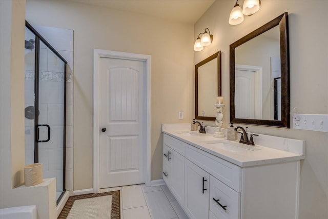 1222 Jessie Way, Augusta, GA 30906 - full bathroom with a sink, tile patterned floors, a stall shower, and double vanity