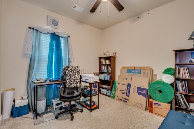 1222 Jessie Way, Augusta, GA 30906 - carpeted office featuring ceiling fan and visible vents