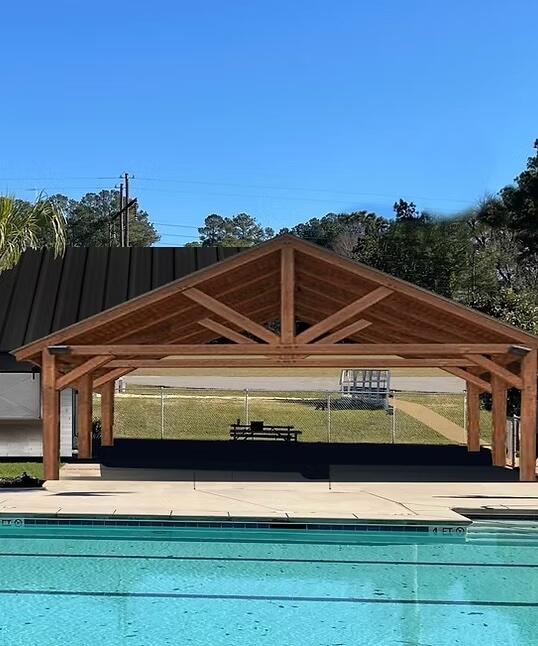 813 Hammond Dr, North Augusta, SC 29841 - view of pool featuring a gazebo
