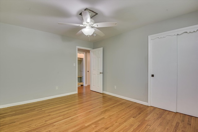 813 Hammond Dr, North Augusta, SC 29841 - unfurnished bedroom featuring light wood-type flooring, baseboards, and a ceiling fan