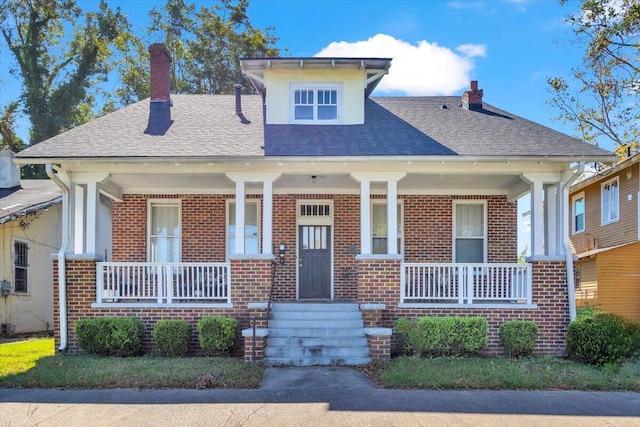 view of front of property with a porch