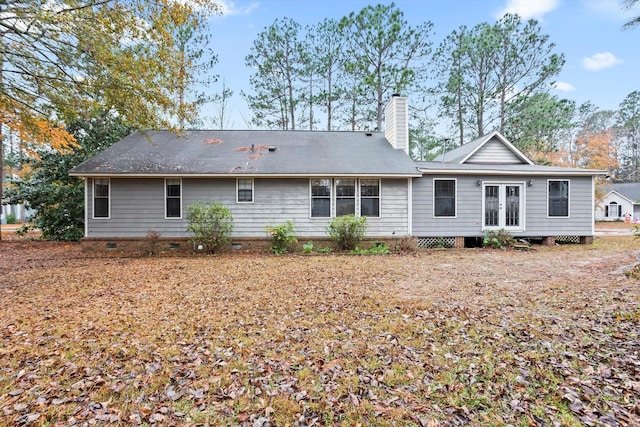 rear view of house with french doors