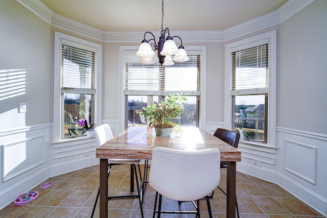 dining area with a chandelier