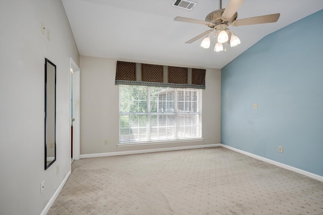 4610 Mulberry Creek Dr, Evans, GA 30809 - spare room featuring a ceiling fan, carpet, and lofted ceiling