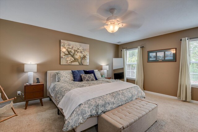 240 Full Circle Dr, Evans, GA 30809 - bedroom with light colored carpet and a ceiling fan
