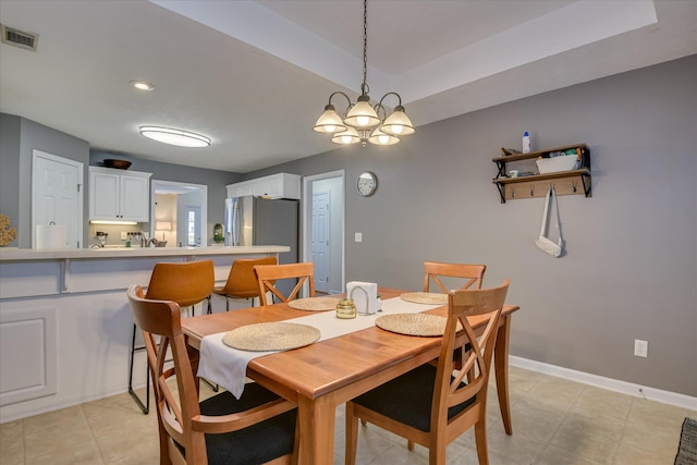 240 Full Circle Dr, Evans, GA 30809 - dining space featuring a chandelier and light tile patterned flooring
